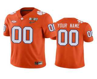 Mens Clemson Tigers Customized Orange 2020 National Championship Game Jersey